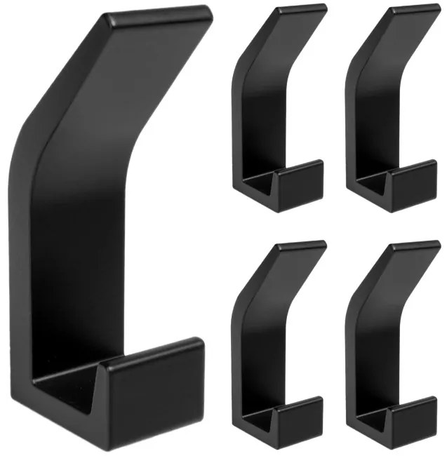 Sada piatich vešiakov OMNOS čierna (5 ks)