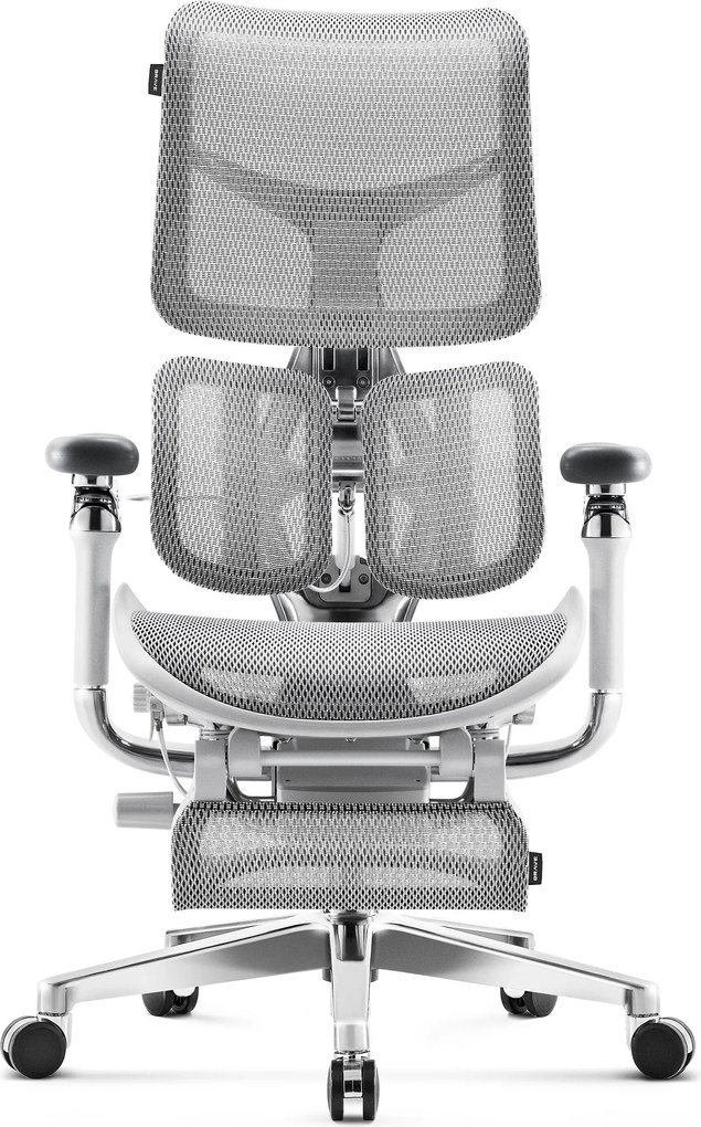 Ergonomická kancelárska stolička s podnožkou Premium Normal Size, sivá: Diablo V-Kinetic