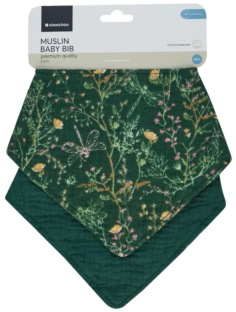 Podbradník bandana 2ks Secret Garden Green