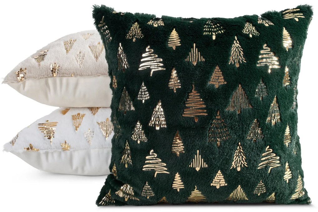 CHLPATÁ VIANOČNÁ DEKORAČNÁ OBLIEČKA NA VANKÚŠ TREE1 45X45 CM VZOROVANÁ