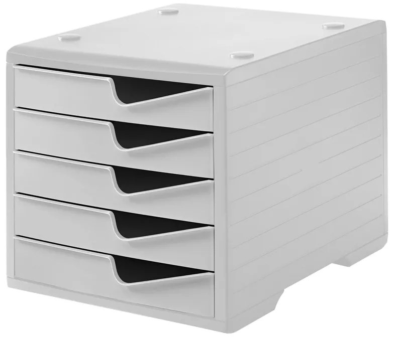 Triediaci box, 5 zásuviek, sivá/sivá