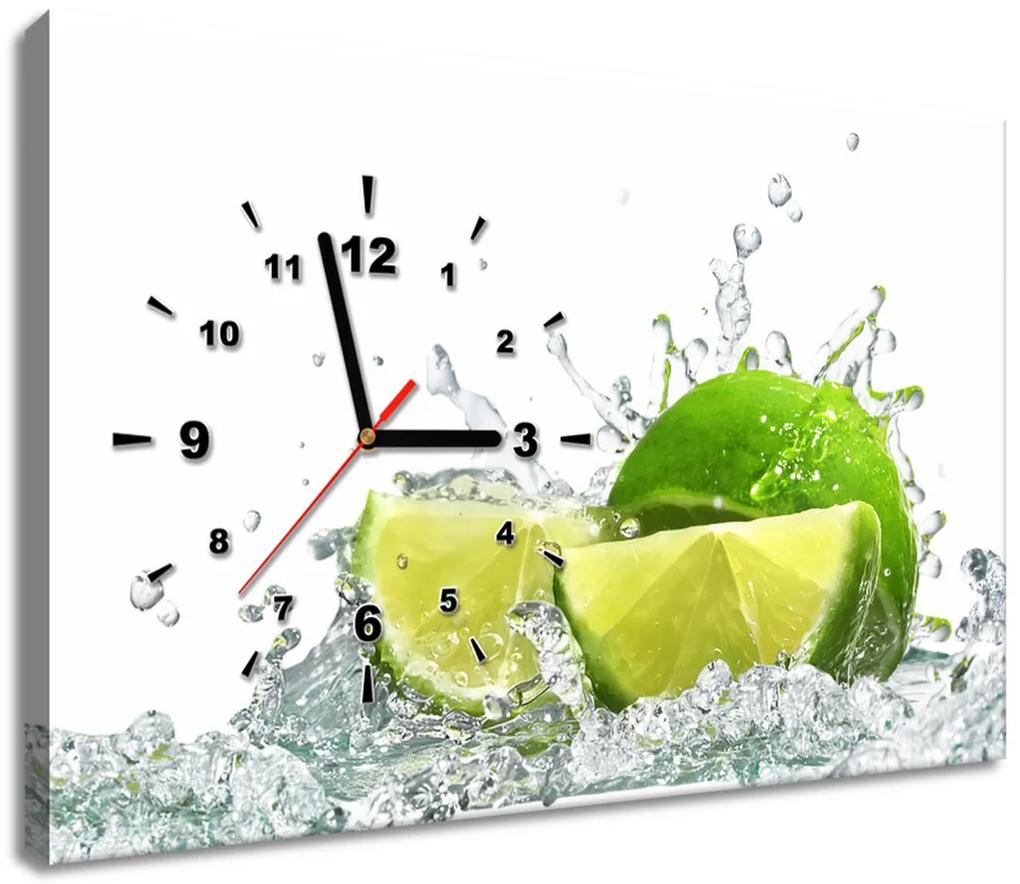 Gario Obraz s hodinami Zelená limetka Rozmery: 40 x 40 cm