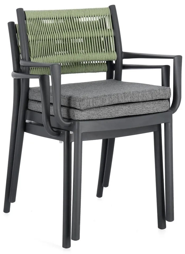 Sivé plastové záhradné stoličky v súprave 4 ks Alvin – Bizzotto