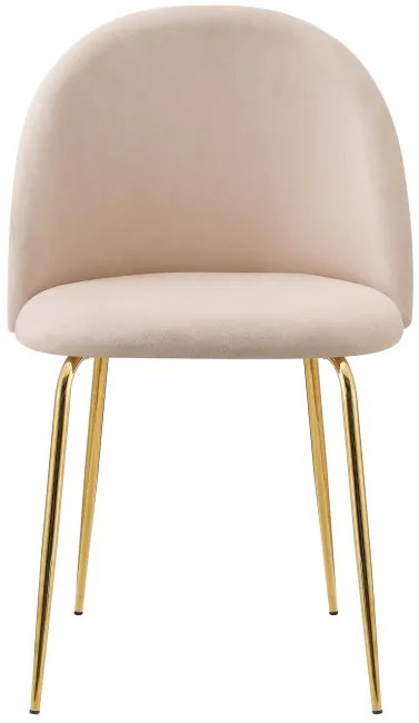 Jedálenská stolička FARGO zamatová, zlatá / béžová