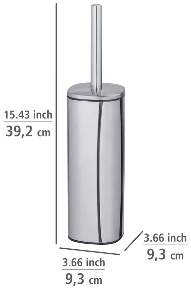 Toaletná kefa v striebornej farbe Wenko Alassio