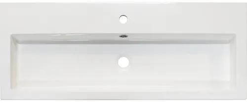 Kúpeľňový nábytkový set Sanox Straight farba čela betón antracitovo sivá ŠxVxH 100 x 170 x 40 cm s umývadlom z minerálnej liatiny a zrkadlom s LED osvetlením