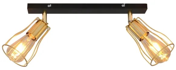 Bodové svietidlo TUBE 2xE27/15W/230V zlatá/čierna