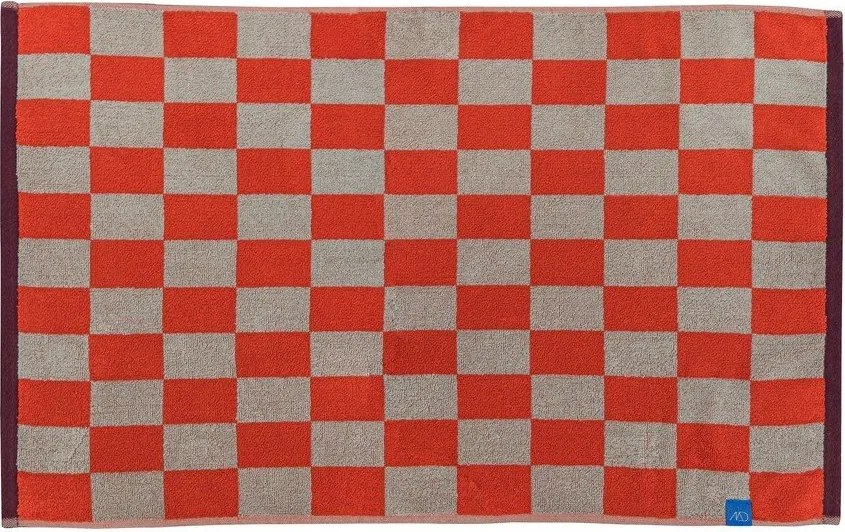 Oranžová/béžová kúpeľňová predložka do sprchy z bio bavlny 50x80 cm Retro – Mette Ditmer Denmark