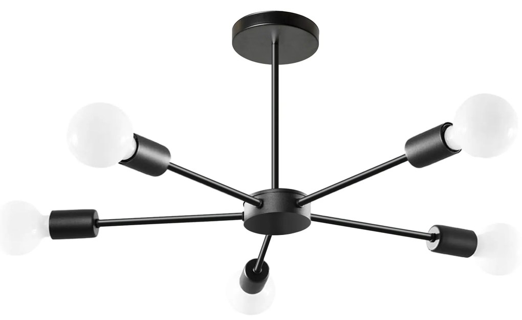 Toolight Toolight, stropné svietidlo 5xE27 APP1024-5CP, čierna, OSW-06114