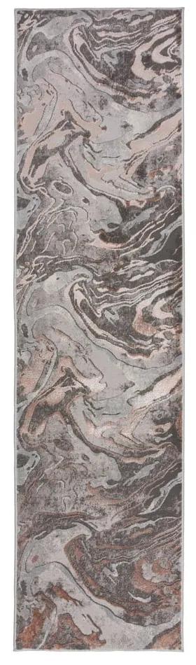 Sivo-béžový behúň Flair Rugs Marbled, 60 x 230 cm