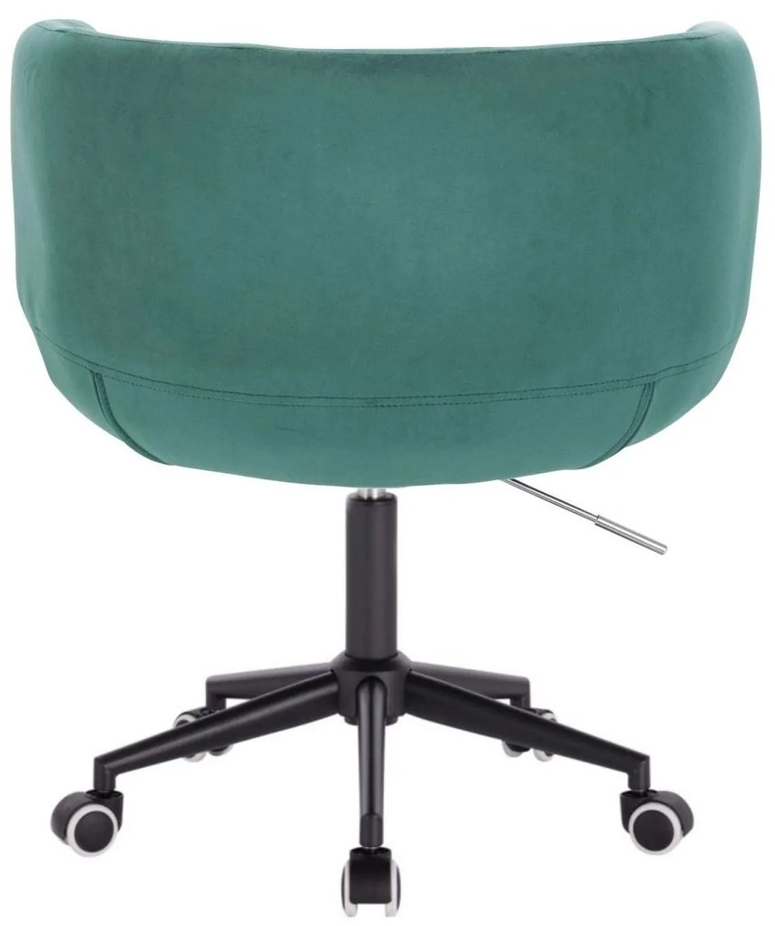 LuxuryForm DESIGN Kreslo MONTANA VELUR na čiernej podstave s kolieskami - zelená