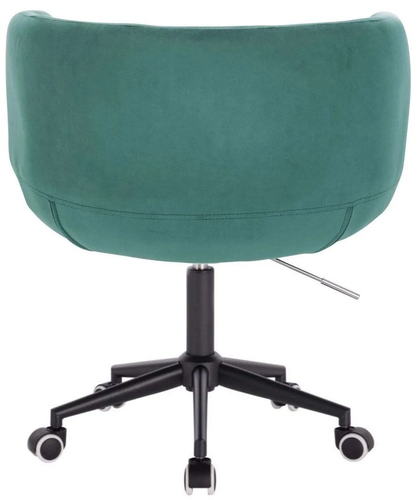 LuxuryForm DESIGN Kreslo MONTANA VELUR na čiernej podstave s kolieskami - zelené