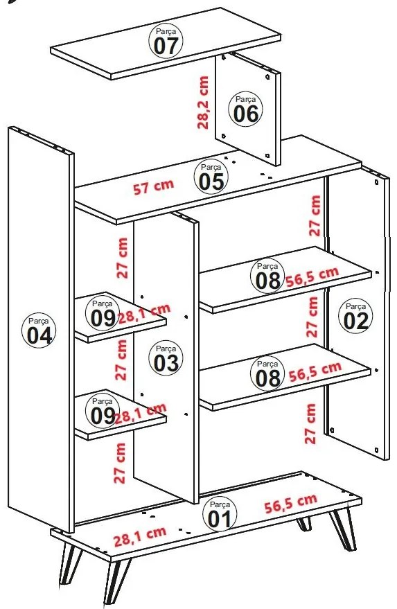 Regál Ferdinand (Orech + Krémová). Akcia -16%. Vlastná spoľahlivá doprava až k Vám domov. 1071846