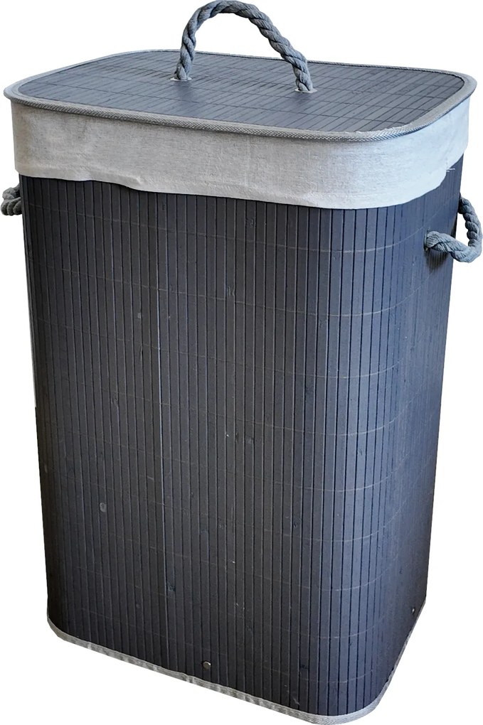 TRENDIE Bambusový kôš na prádlo 72l šedý + DARČEK