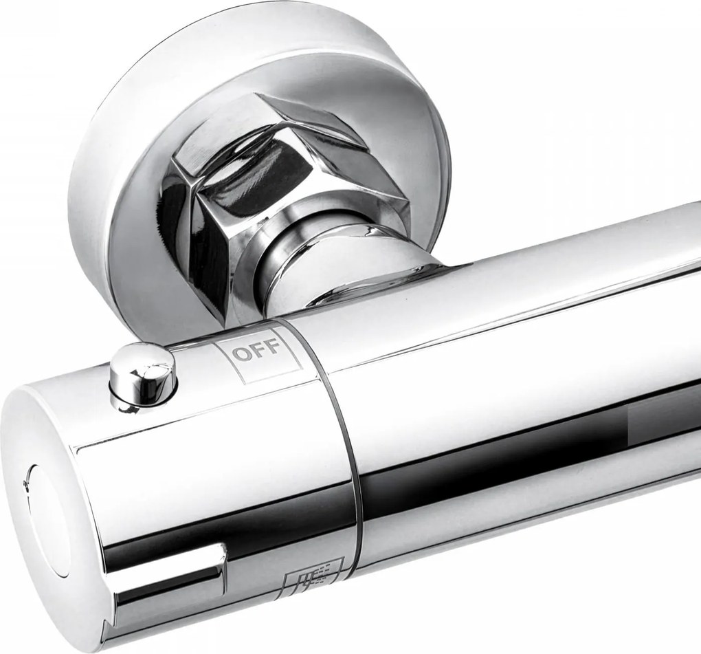 Erga Yoka, sprchový stĺp s termostatom a 3-funkčnou ručnou sprchou, chrómová, ERG-YKA-BP.BERGEN-THERM-30-CHR