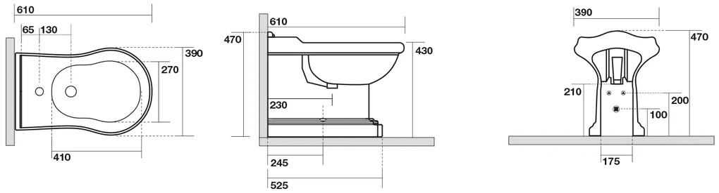 Kerasan Kerasan, RETRO bidet 39x43x61cm, 102201