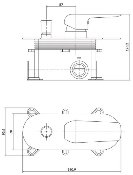 Cersanit S951-345 -Sprchová batéria na podomietkovú inštaláciu CITY lesklý chróm
