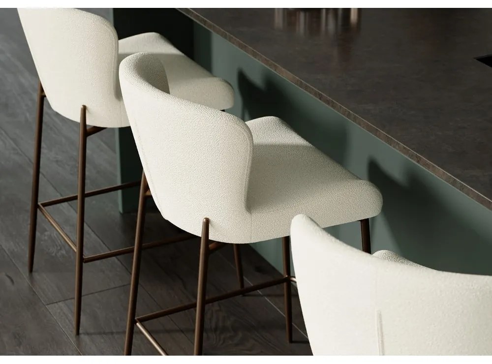 Krémovobiela čalúnená barová stolička (výška sedadla 67,5 cm) Glam – DAN-FORM Denmark