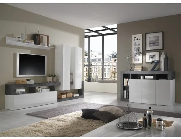 Komoda LENOR biela/antracit