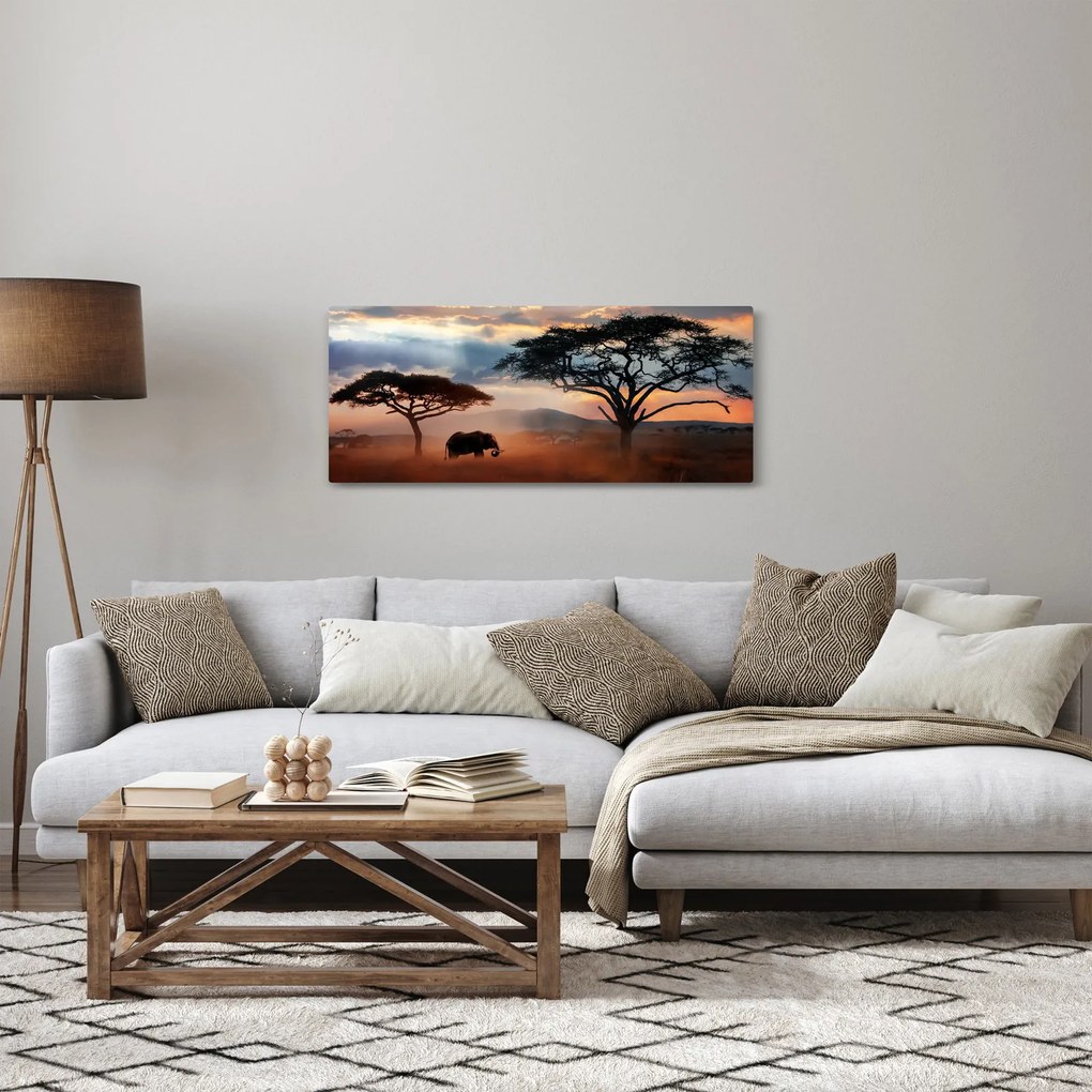 Obraz - Národný park Serengeti, Tanzánia, Afrika (120x50 cm)