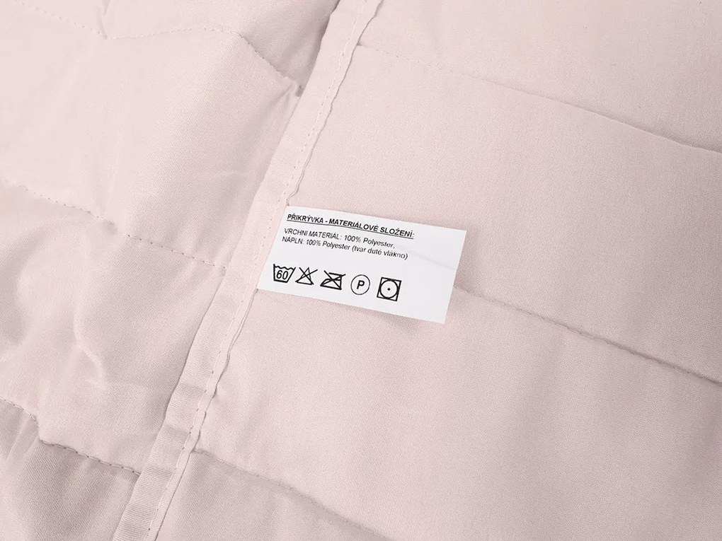 Letný paplón prešívaný SUMMER 140x200 cm, púdrovo ružový