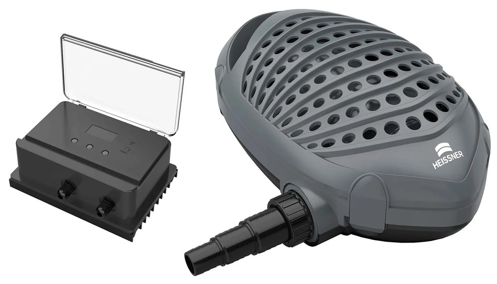 Inteligentné filtračné a kalové čerpadlo Heissner, nastaviteľné 14 300 l/h, 20-120 W, do 68 m³ P15300E-00