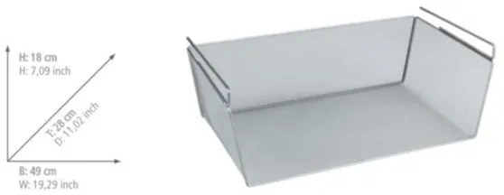 WENKO 53143100 - Strieborný košík 49x28 cm