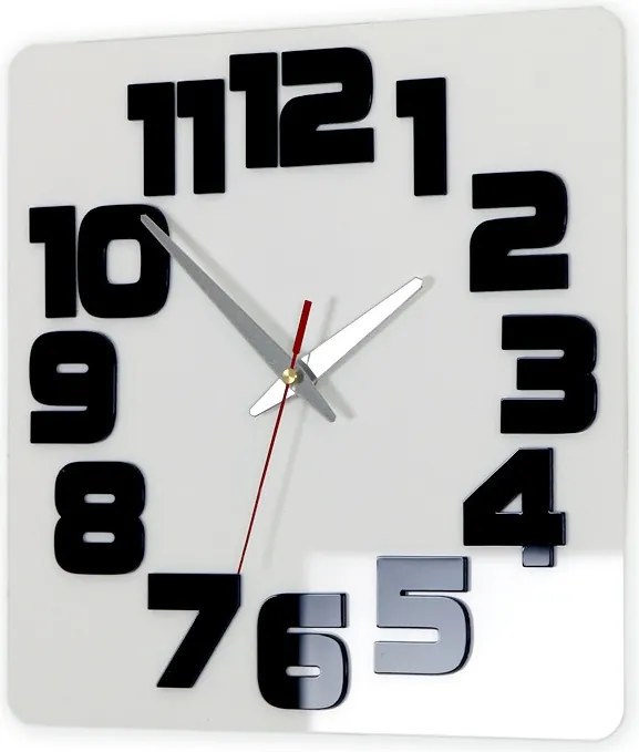 Moderné nástenné hodiny LOGIC WHITE-BLACK whiteblack