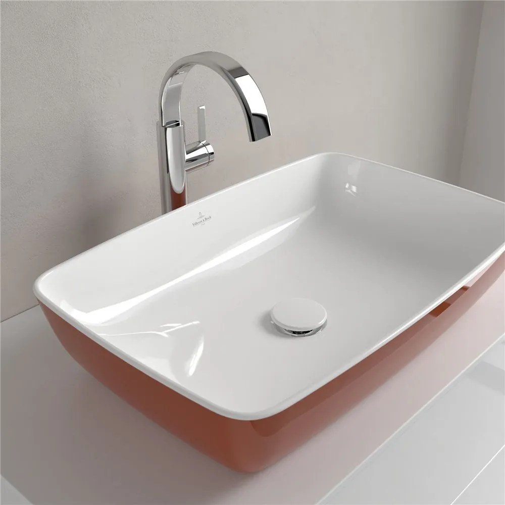 VILLEROY &amp; BOCH Artis obdĺžnikové umývadlo na dosku bez otvoru, bez prepadu, 580 x 380 mm, Rust, 417258BCW8