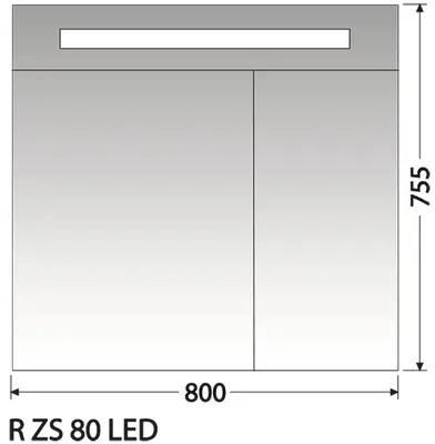 Zrkadlová skrinka Intedoor R ZS 80 LED 01