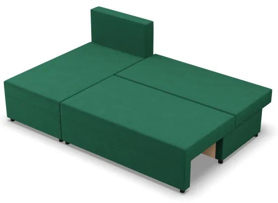 Rohová rozkladacia sedačka FERMO Kronos fľaškovo zelená