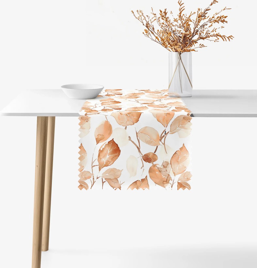 Goldea behúň na stôl teflónový - odtlačky listov 50x120 cm