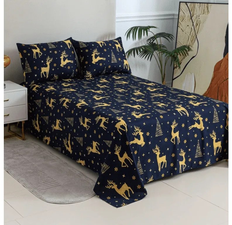 Plachta a obliečka na vankúš GOLDEN DEER Rozmer: 50 x 70 cm | 140 x 240 cm