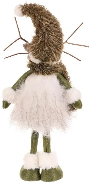 Vianočná dekorácia Sob stojaci, v. 45 cm, zelená/biela