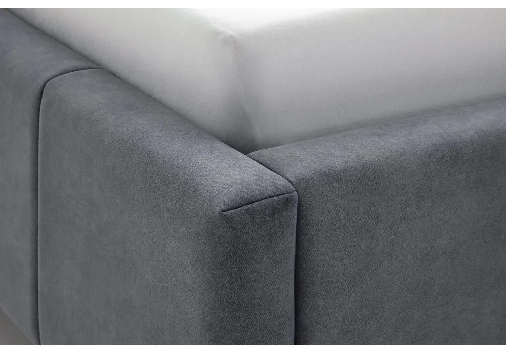Antracitová čalúnená dvojlôžková posteľ s úložným priestorom s roštom 160x200 cm Lizzano – Meise Möbel