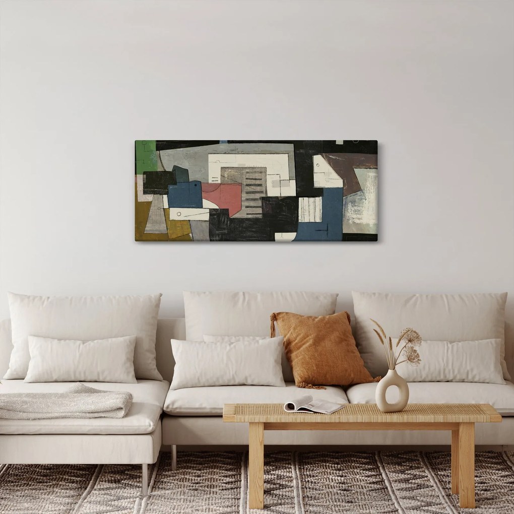 Obraz - Abstrakcia, kubizmus (120x50 cm)
