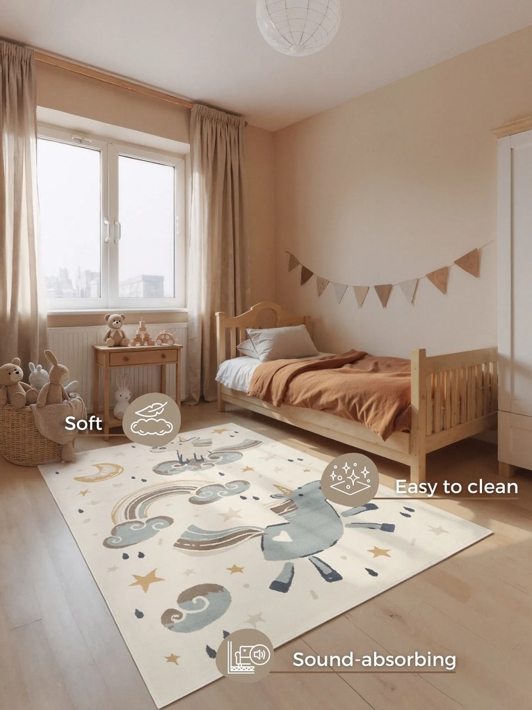 Hanse Home, Detský koberec Adventures 106413 Cream Multicolor, 120x170, viacfarebná, detská izba