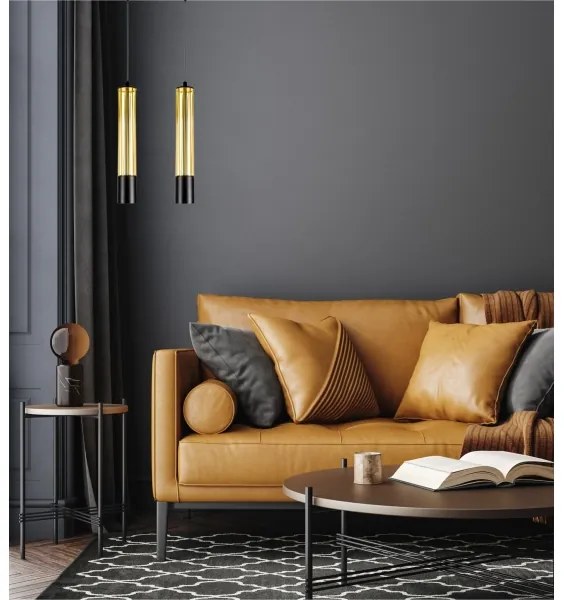 Luster na lanku PRESCOT 2xGU10/40W/230V zlatá