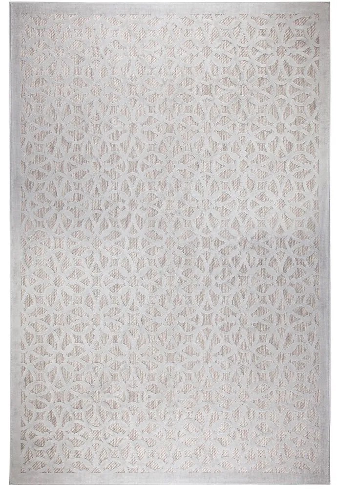 Flair Rugs, Kusový koberec Piatto Argento Silver – na von aj na doma, 120x170, šedá, chodba / predsieň