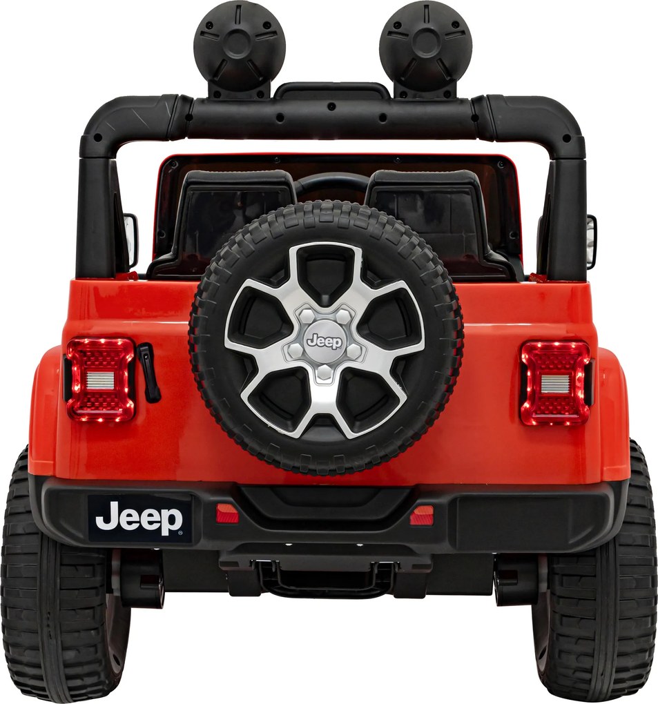 Ramiz Jeep Wrangler Rubicon batéria pre deti Oranžová + diaľkové ovládanie + MP3 LED rádio + EVA kolesá