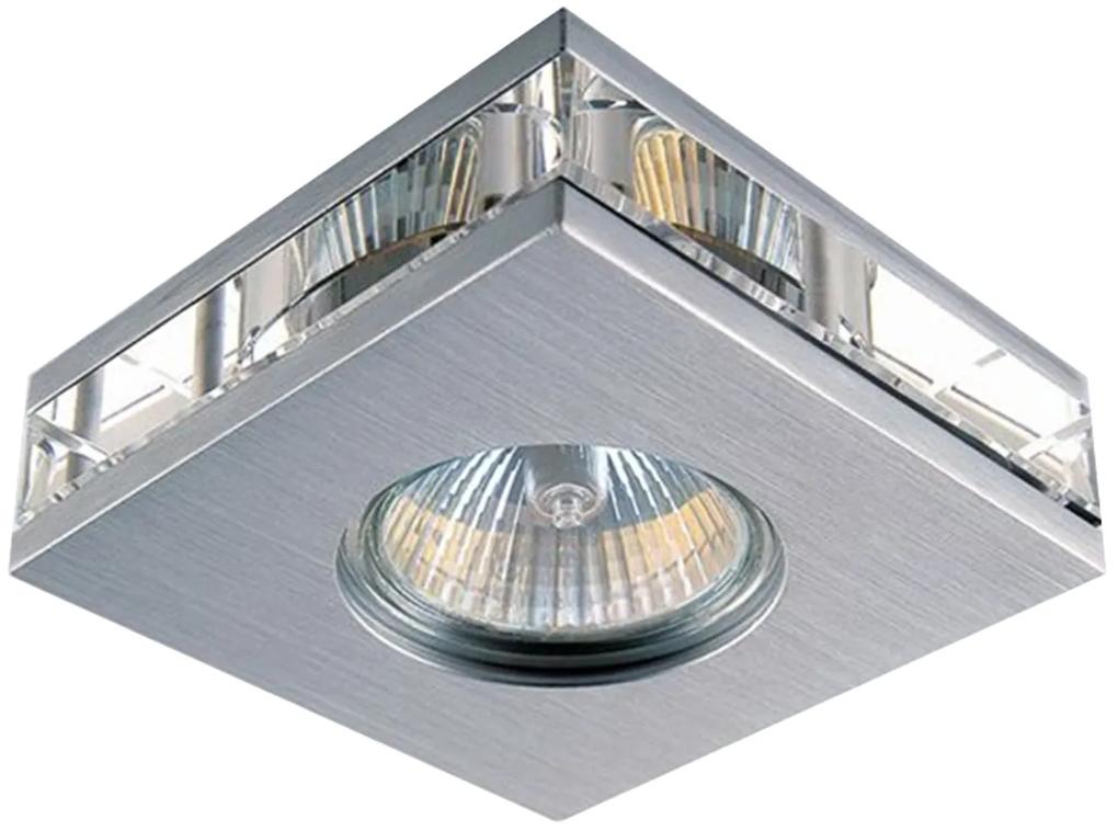 CLX Podhľadové stropné osvetlenie DELL, 1xMR16, 50W, 9x9cm, hranaté, strieborné