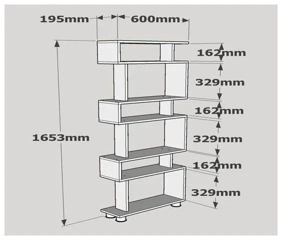 Knižnica BLOK 165x60 cm biela