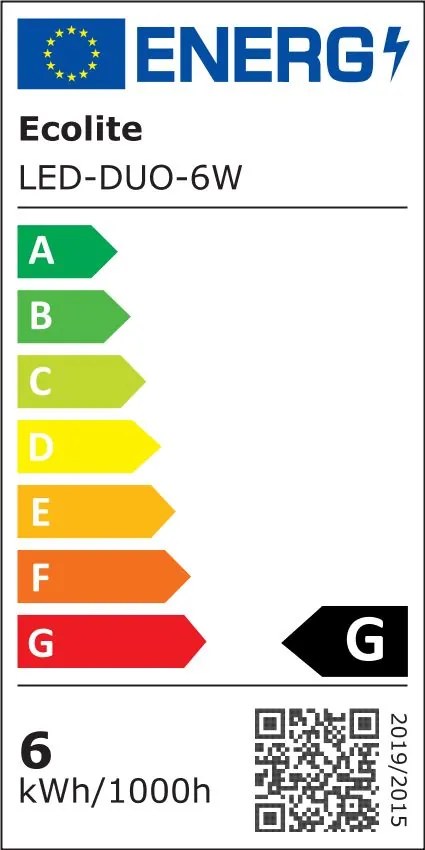 Ecolite Biely vstavaný LED panel guľatý 145mm 6W+3W podsvietený LED-DUO-R6W