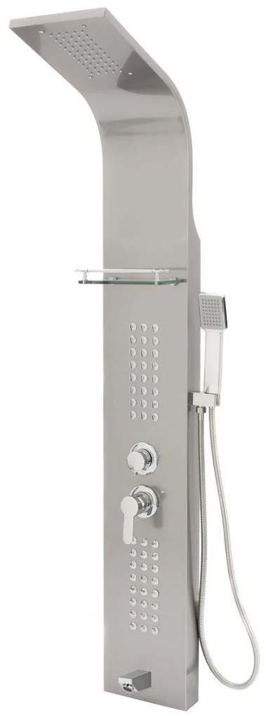 Sprchový panel LAGO 4v1 - s výtokom do vane - inox