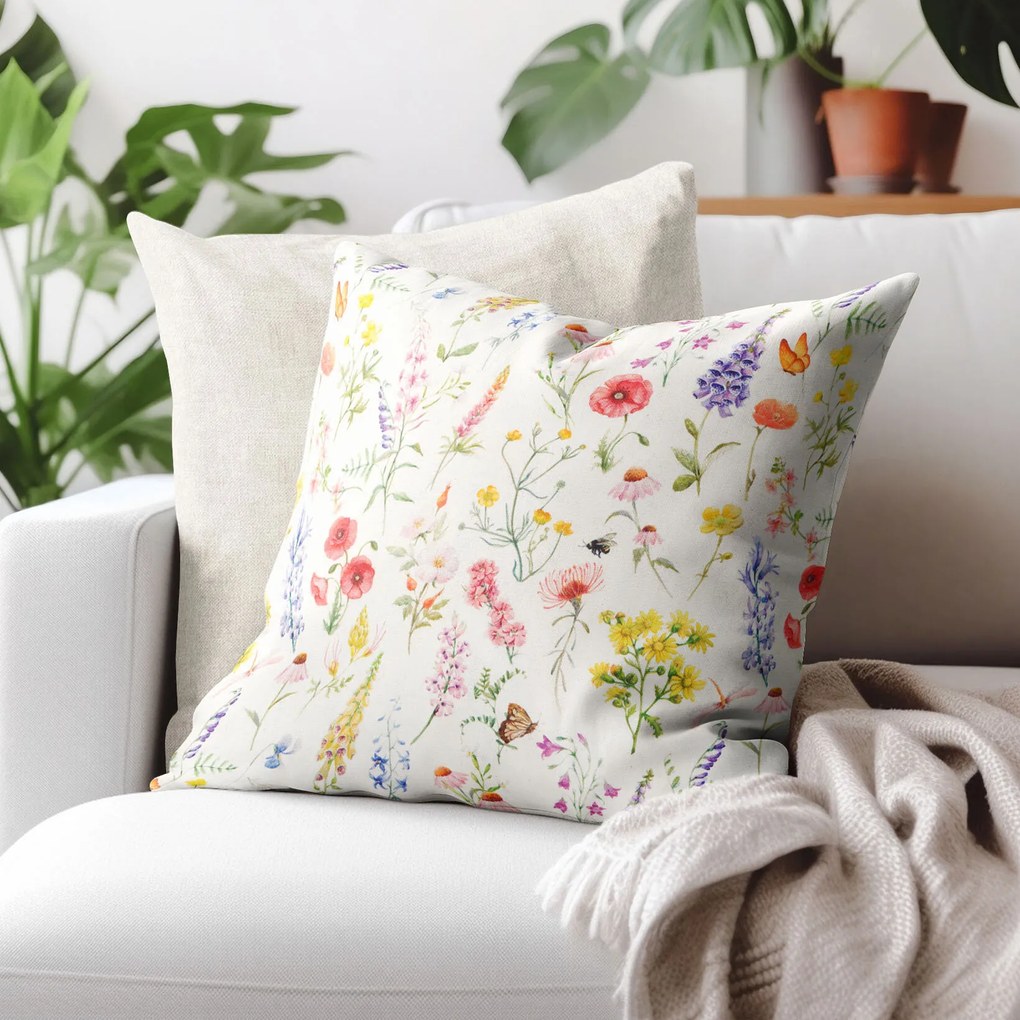 Goldea dekoračná obliečka na vankúš valencia - rozkvetlá lúka 45 x 45 cm