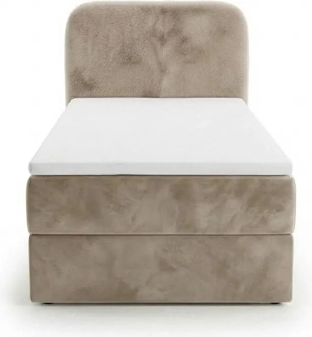 Čalúnená posteľ boxspring FORENA 90x200 cm béžová Matrac: Matrac Bonell pružinový
