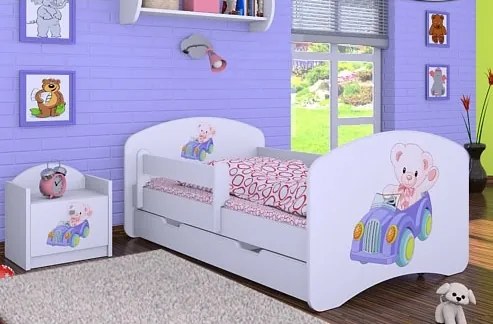 MAXMAX Detská posteľ so zásuvkou 160x80cm MACKO V AUTE 2