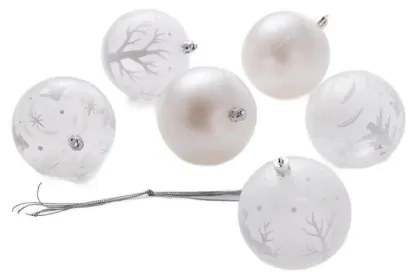 Vianočné guľky ETHAN s vianočnými vzormi 714603 (6ks)