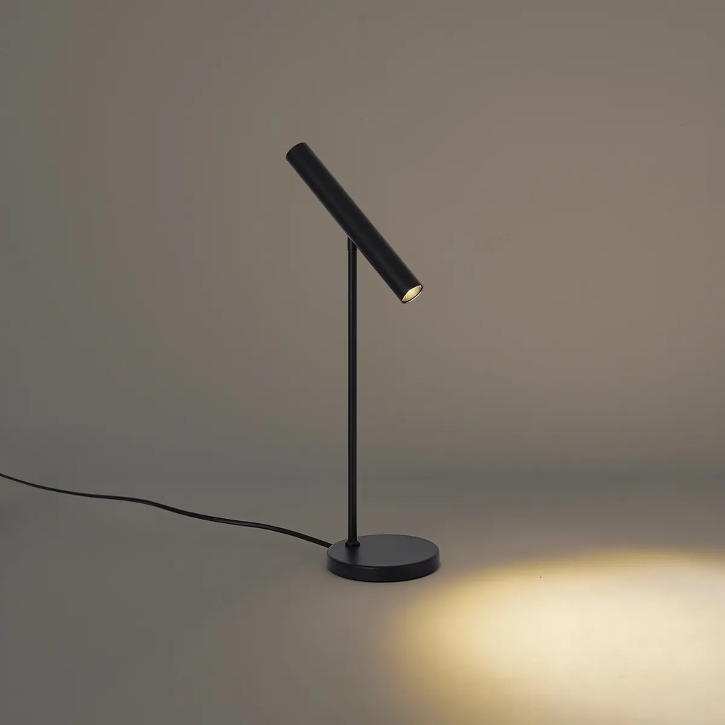 Moderná stolná lampa čierna vrátane LED s dotykovým stmievačom - Neva