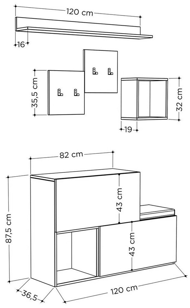 Predsieňová zostava Holdon White